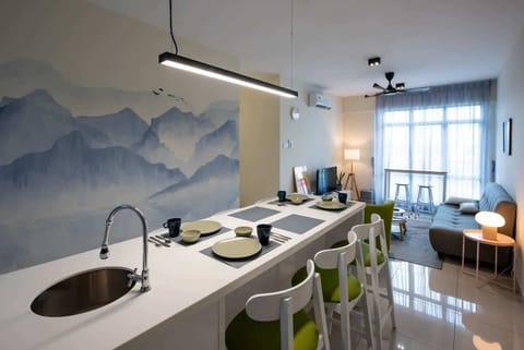 The dining area.