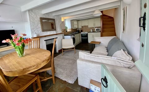 Living area with log burner