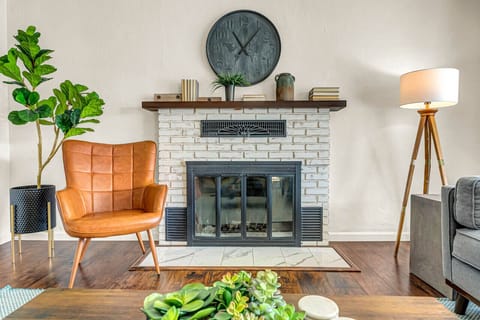 Wood-burning fireplace