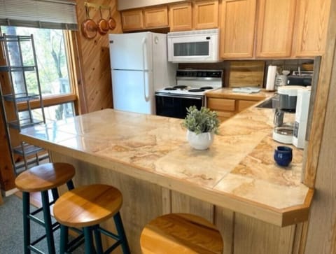 Eat in Kitchen that opens to the outdoor deck.