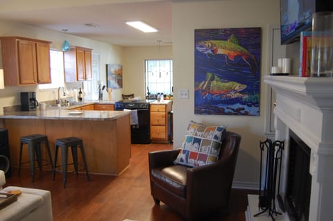 Kitchen is open concept. Living room opens to the kitchen. 