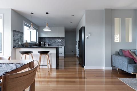 Views into the full appointed kitchen space
