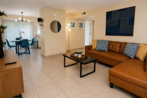 Warm and welcoming living space ideal for relaxing after a day exploring Indian Harbour Beach.