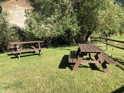 Common area by the creek.