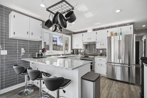 We stock LOTS of basics for cooking, such as olive oil, spices and condiments.