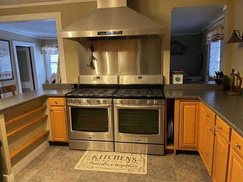 Two gas ovens with hood 