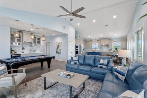 Living Room Pool Table Kitchen