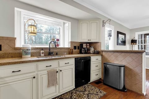 Sink overlooking outside.