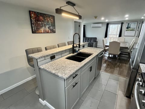 Kitchen island with dishwasher