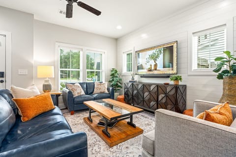 Plenty of comfortable seating to visit or watch the 65" smart TV