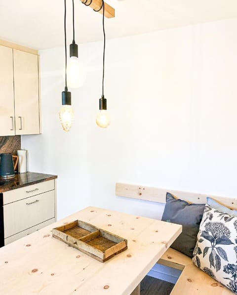 Arven wood dining area