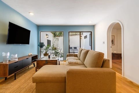 Lovely living room with smart tv