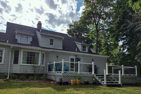 Relax on the back deck with your favorite drink and a good book.