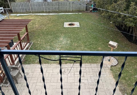 View of backyard from emergency porch