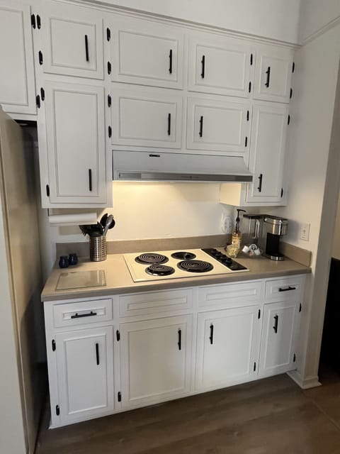 Coffee corner with Keurig with pods and syrups provided 