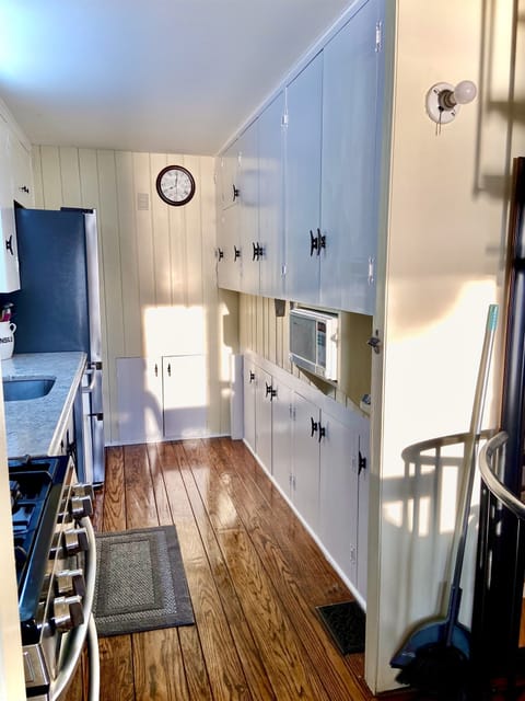 There is custom built cabinetry ( handmade by my grandfather) to hold all of your food items :)