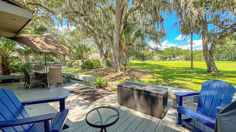 Patio with Golf Views and Steps to Pool