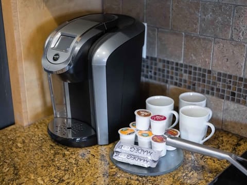 Kick start your day at the coffee bar—drip and Keurig machines with a variety of pods