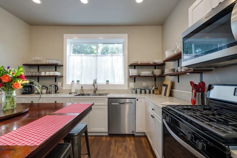 Kitchen with gas stove
