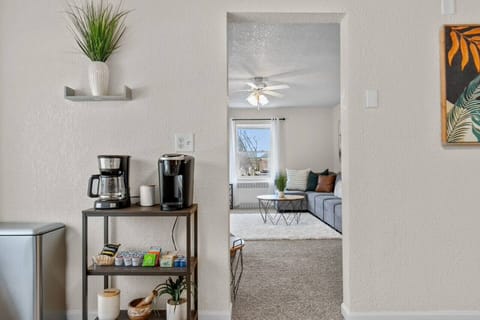 View from the kitchen into the living area.