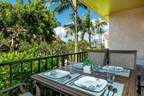 Table for four to gather for meals and your favorite beverages.