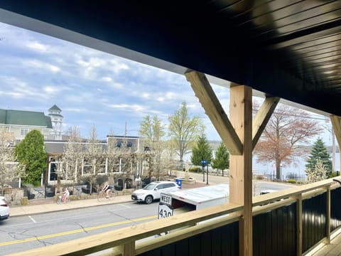 Daytime view, fun to people watch and see the activity from your cozy balcony. 