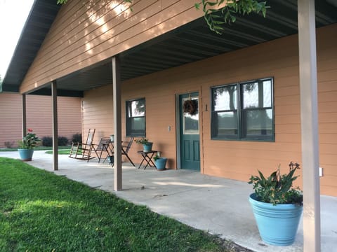 Front of Cabin parking right beside.