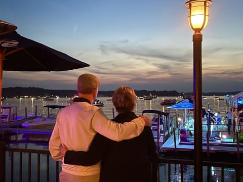 Enjoying the fun in Bemus Point!