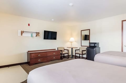 Spread out and relax with a roomy setup and entertainment.