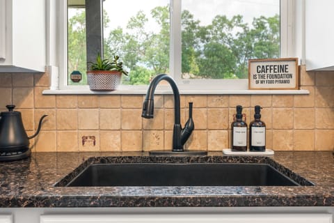 Plenty of space for cooking and clean-up. We even provide the dish soap.