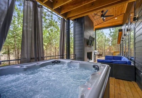 Relax your muscles and your mind in our spacious outdoor spa after a day of adventure.