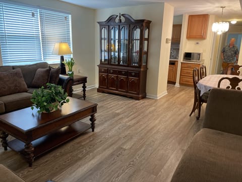 Living room space with comfortable furniture