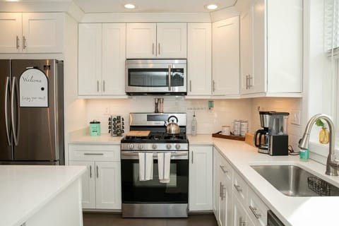 Great coffee bar seat up with a selection of teas. And dog treats.