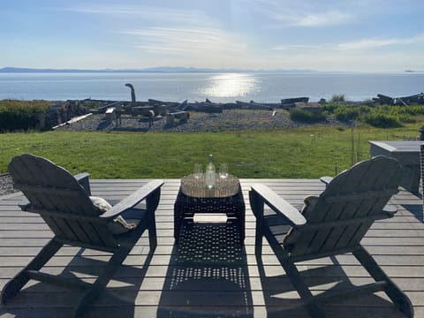 Relax on the back patio 