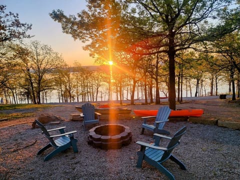 Enjoy the sun coming up in the morning! Grab some coffee or start getting the kayaks ready for the busy day!