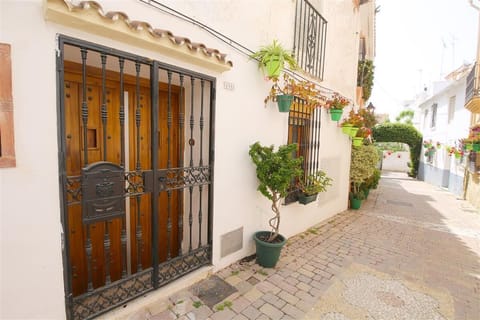 Facade of the house located in the beautiful old town of Estepona