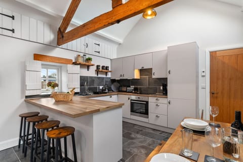 well equipped and modern kitchen