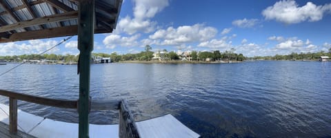 Shared floating dock for easy drop off and pick up.