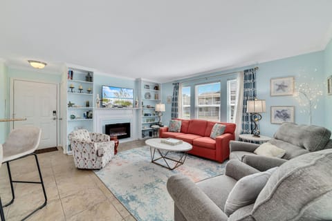 The soothing colors and classic coastal decor add to the serene ambience of the condo. Bonus! The sofa is also a sofa sleeper providing additional sleeping space for your group.