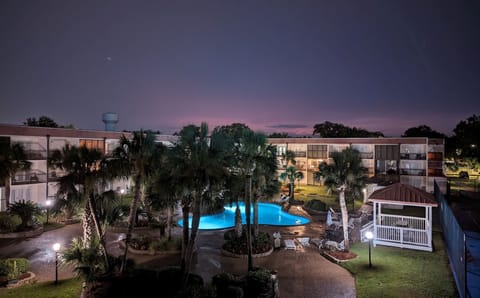 Pool at Night from Balcony