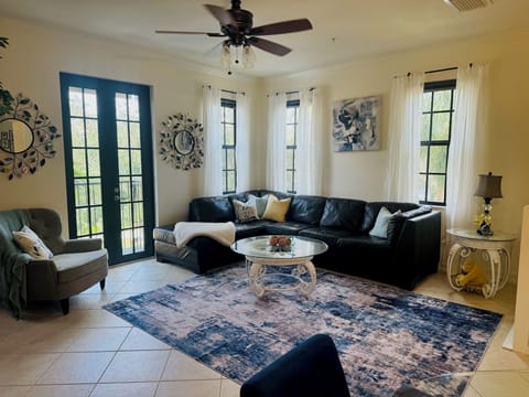 Expansive living room/dining room combo.