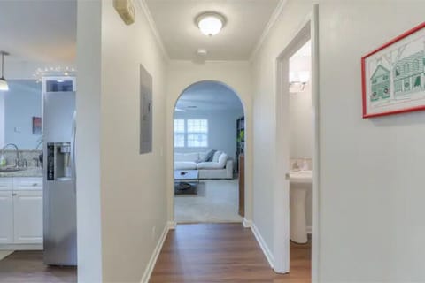 Convenient 1/2 bath right off the kitchen + the living room. Easy living!