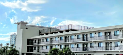 Building with rooftop pool