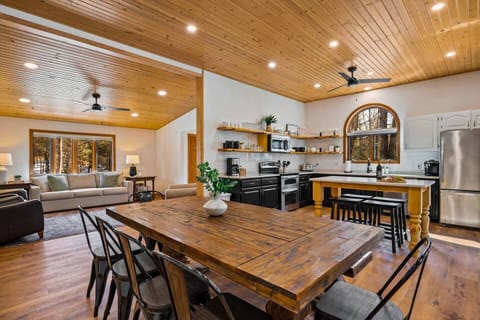 The kitchen is open concept and is FULLY STOCKED with everything you need.