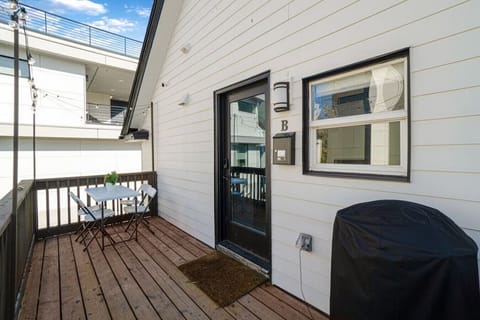 Balcony | Seating for four with propane grill!