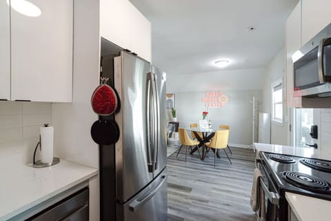 View from kitchen to dining