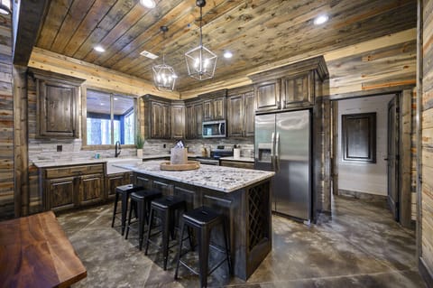 The kitchen and dining area.