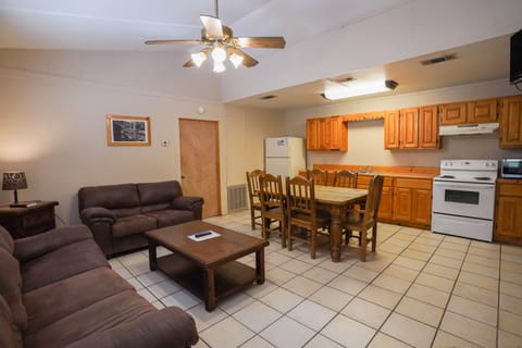 Living room + dining area view