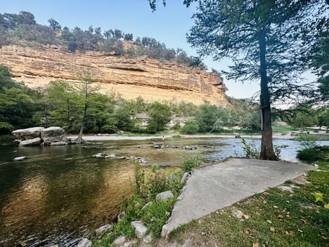 Sit on the bank and relax by the water