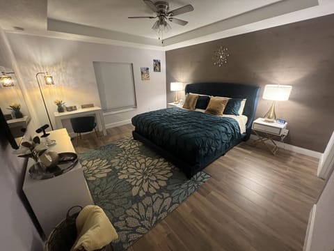Master bedroom with dedicated workspace 